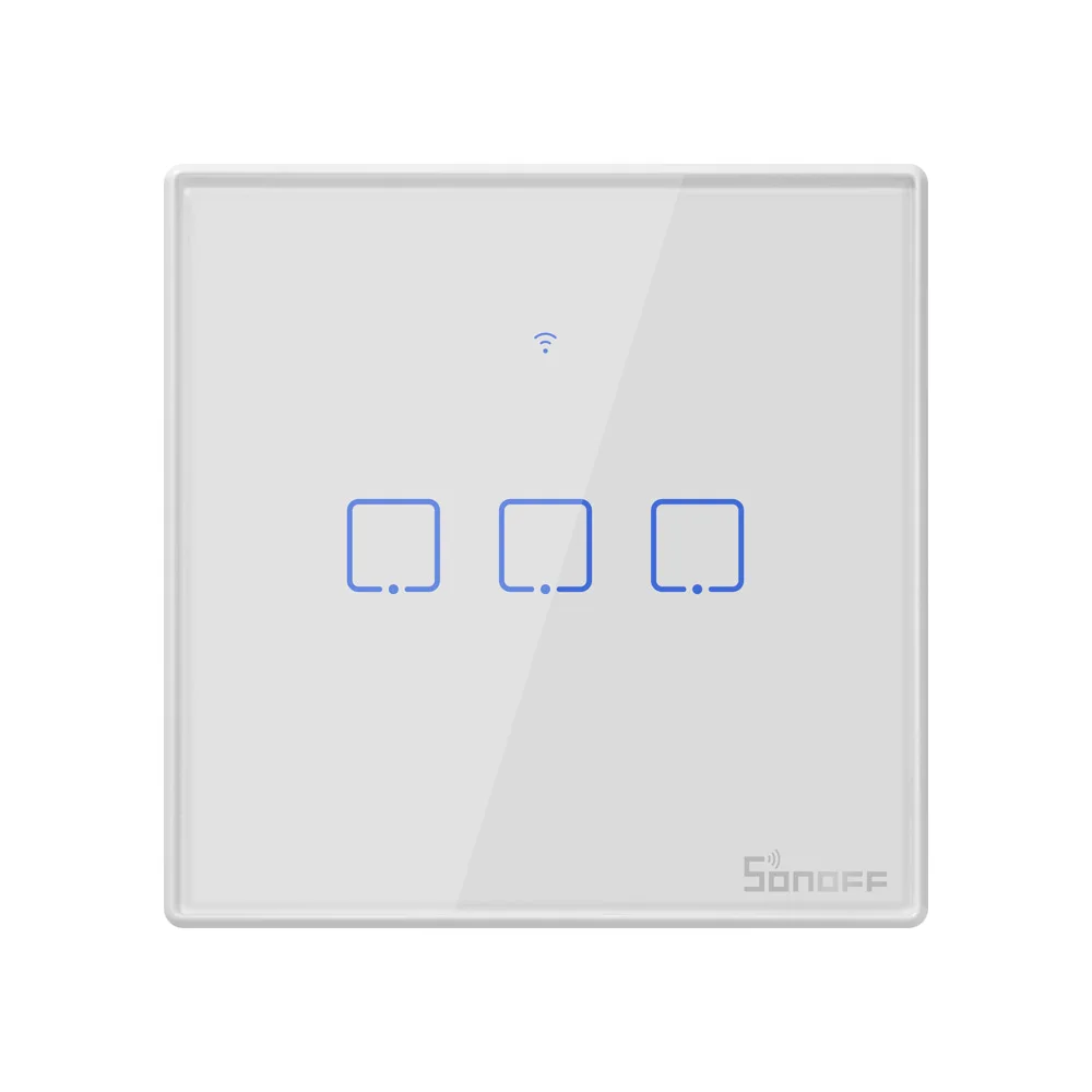 SONOFF T2EU 3C TX Wifi/RF/APP/Voice Wall Touch Light Switch 3Gang Remote Control Timer Smart Home Works With Alexa Factory Price
