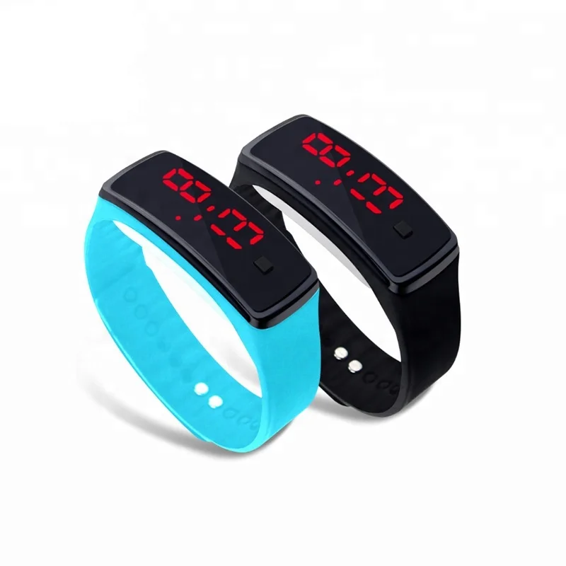 

Fashion Cheap Colorful Silicone Led Digital Wrist Bracelet Kids Watch, 14 colors