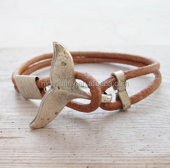 Whale Tail Bracelet Nautical Beach Jewelry Leather And Whale Tail Bracelet Nautical Beach Jewelry Leather And Metal Silver