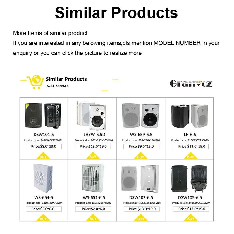 WS-554 treble and bass speaker 5 inch pa wall mount speaker for pa system 30w black white - ANKUX.COM