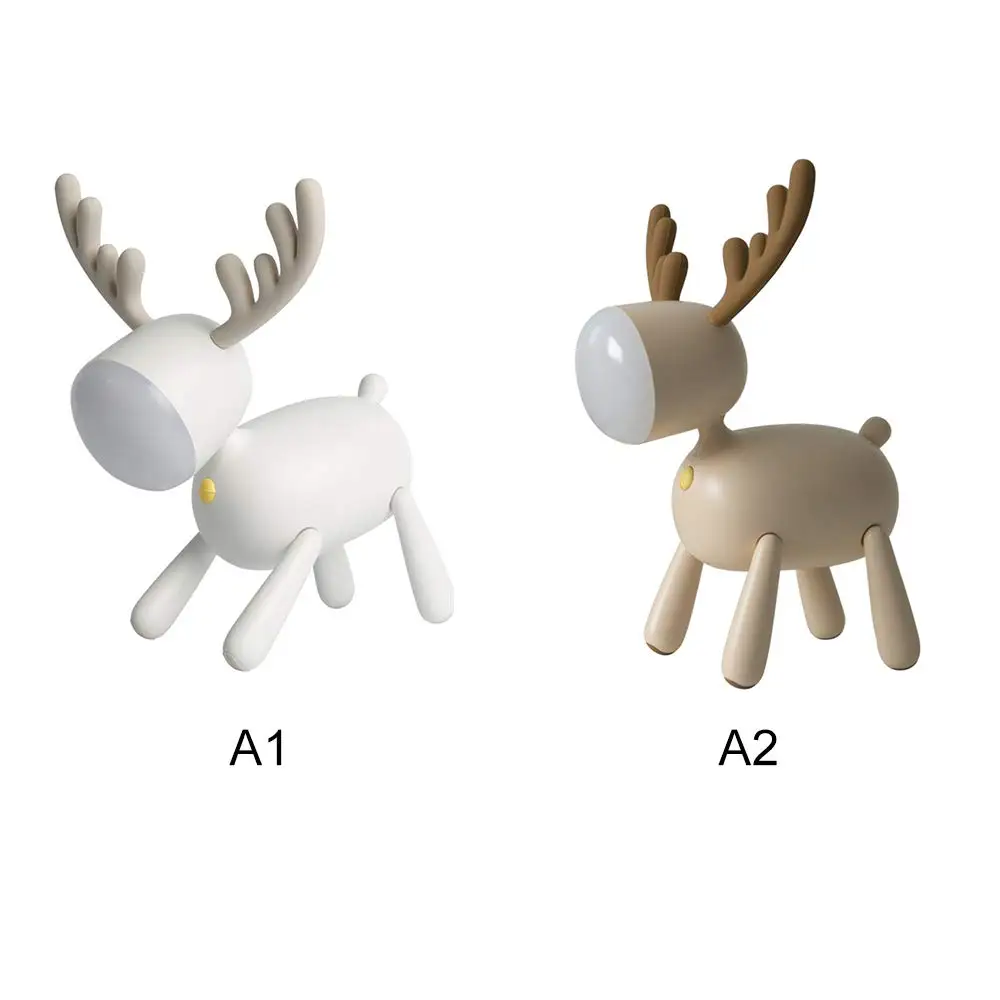 Unique Deer Mood Night Light USB Charging Table Lamp Timing Function 360 Degree Rotation