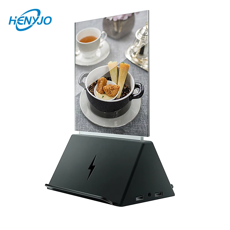 New Table Menu Card Holder Advertisement  Wireless Qi Table Tent Stand Charger