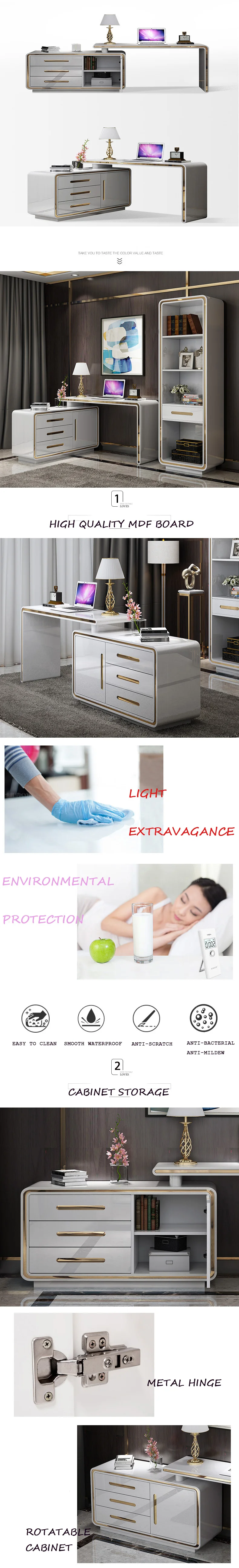 Modern Home Office Table Wooden White Study Writing Table Corner Laptop Pc Computer Table Desk