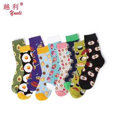 

China cool new design winter sox wholesale custom cotton fashion socks compression dress happy funny crew for women tube socks, Multicolor