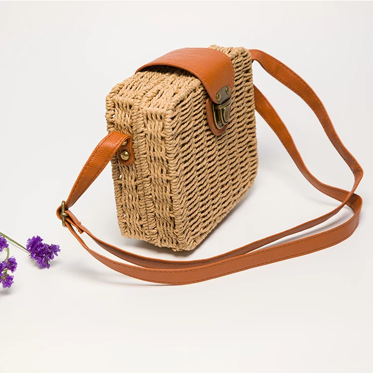 straw bag mini wholesale handmade handwoven straw bag pom pom