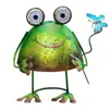 Solar Energy Outdoor Garden Metal Frog Statue LED Lawn Decorate