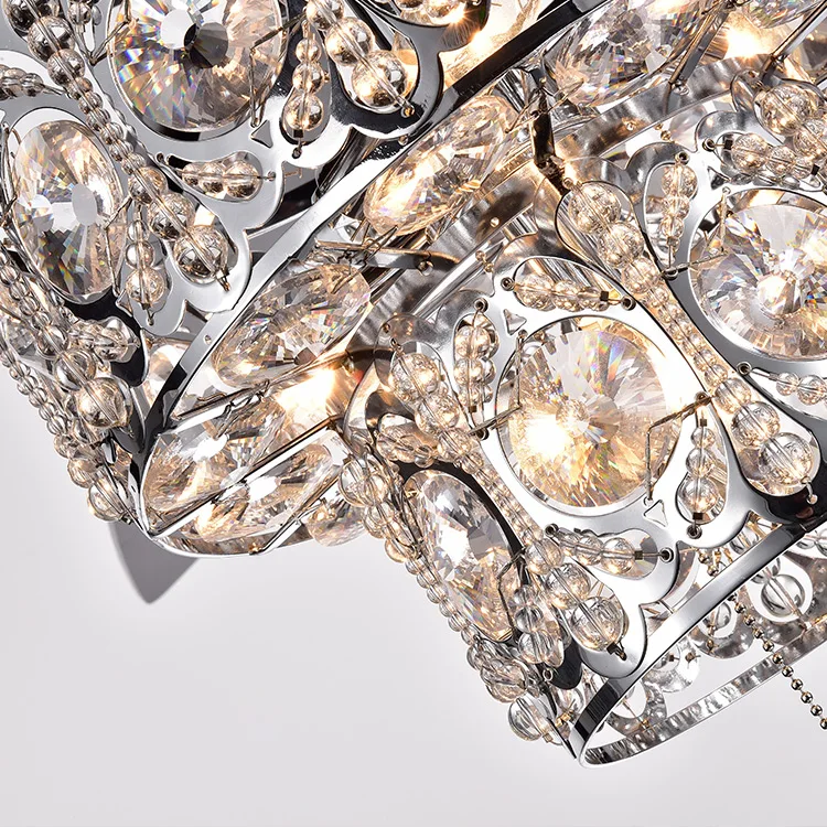 
Concise durable luxury dining crystal ceiling fan lamp 
