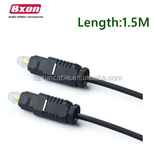 

Bxon 1.5M Digital Audio Optical Fiber Optic Toslink Cable Black 2.2mm