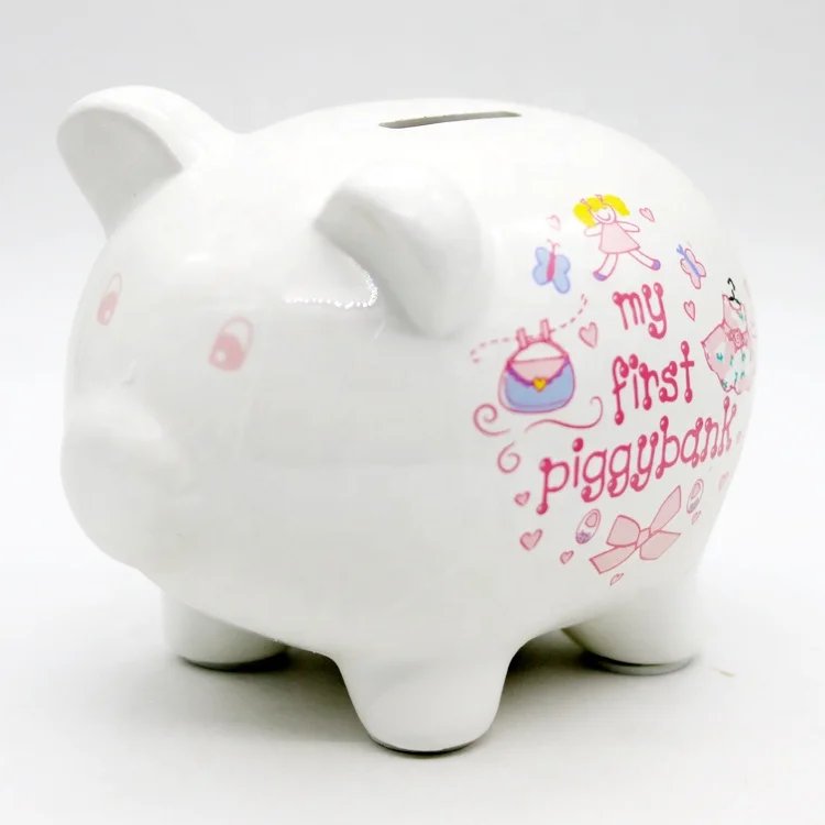 
Wholesale custom cartoon ceramic pig piggy bank for children 