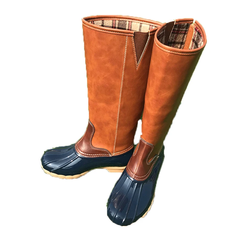 

Wholesale New Designed Tall Monogram Duck Boots, Black, brown, navy