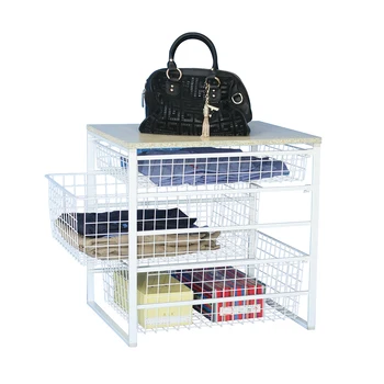 Flexible Clothes Storage Drawers Metal Wire Mesh Closet Basket