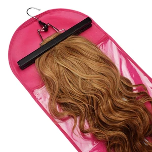Image of Wig Storage Bag Portable Dustproof Hair Extensions Wigs Stand Storage Case Hanger Carrier Bag Holder Protector Pouch