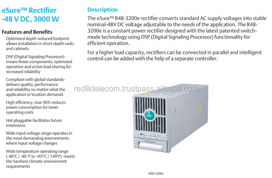 Network Power Emerson Rectifier Module R483200, View R483200, Emerson