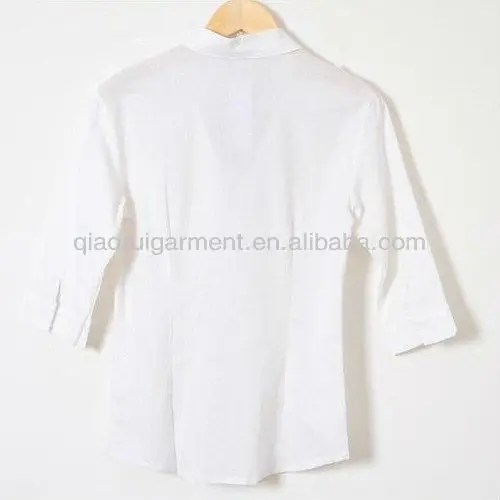 Men's 3/4 Sleeve Slim Fit Double Pockets And Epaulets Linen Shirt Buy