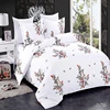 American double size red flower bed sheet set