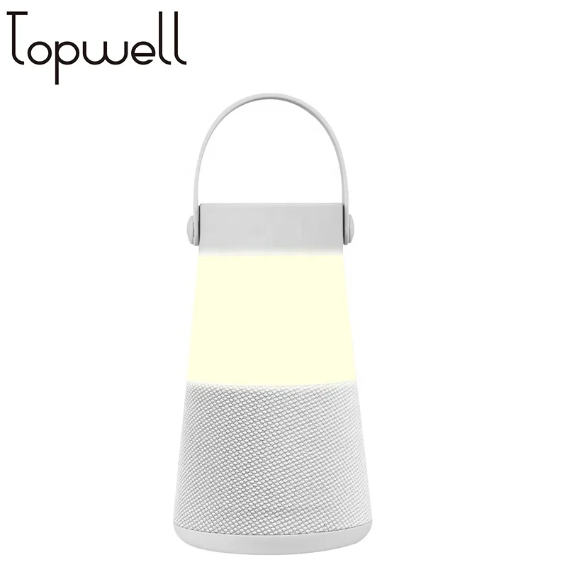 Outdoor camping speaker IPX4 5W Strong bass TWS function 3 steps highlight LED lamp lantern wireless speaker with hook style