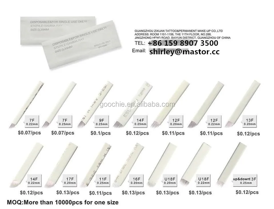 18U# Microblading Blade for Permanent Makeup Eyebrow Tattoo Needles ...