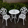 rose beautiful Garden Yard Cast Aluminum 3-pc Bistro Set for two persons use