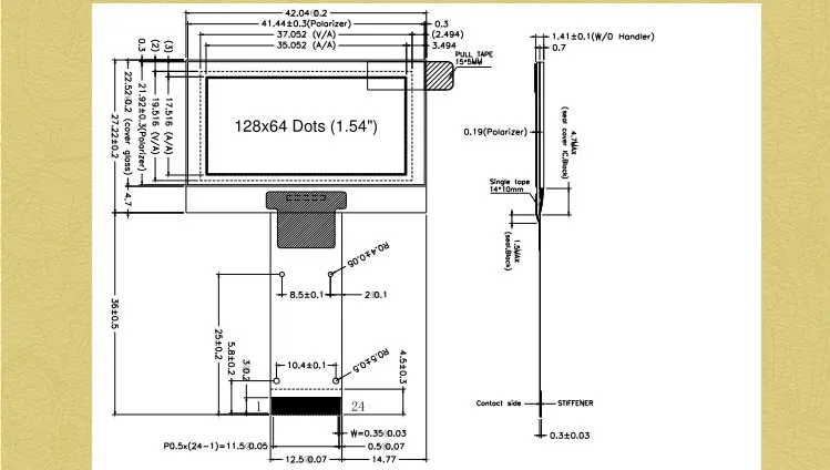 Genyu oled Display 128x64 dots 30pin OLED Display Module 1.54 inch Small Size lcd Display SPD0301 oled light panel flexible