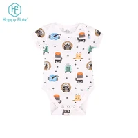 

Happyflute Factory Wholesale %100 Cotton Customized Baby Dressy Rompers Organic Baby Onesie