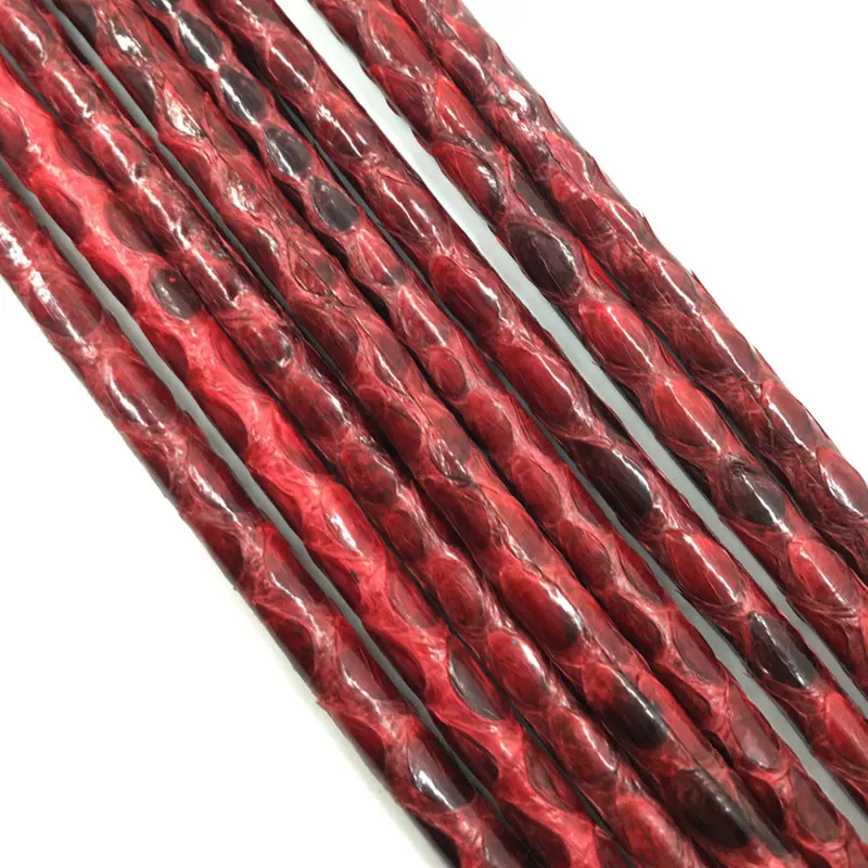 

Professional wholesale custom python,stingray leather cord 4mm 5mm 6mm Python leather cord stitched for jewelry