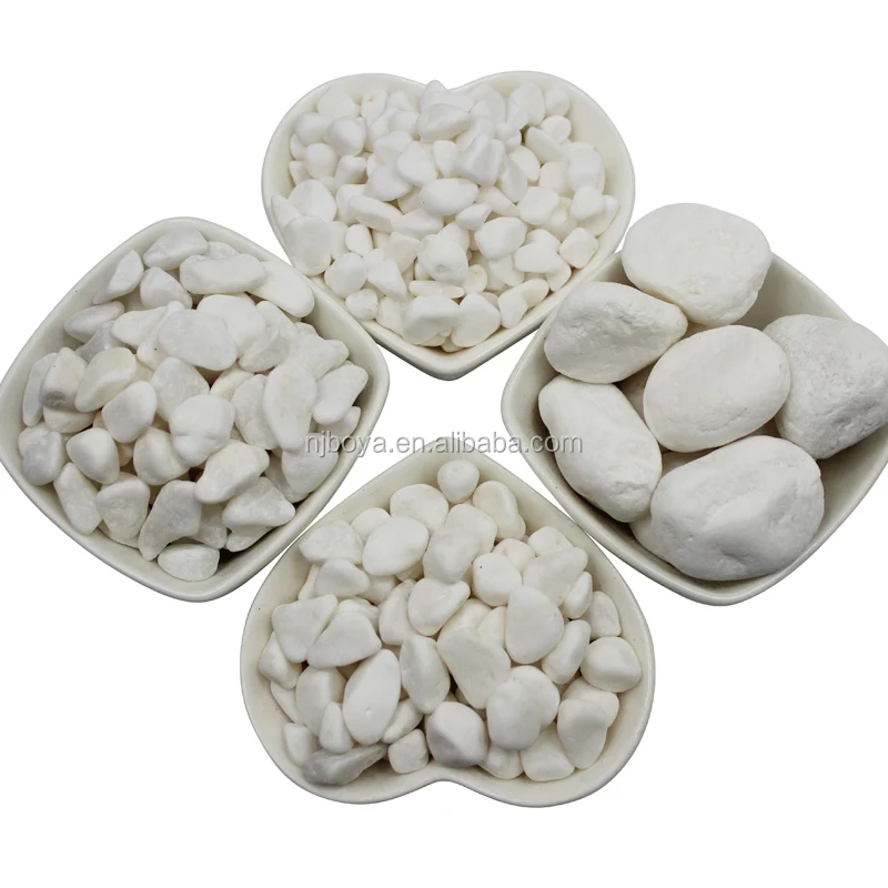 
Pure white tumbled Snow white pebble 1 2cm 3 5cm 