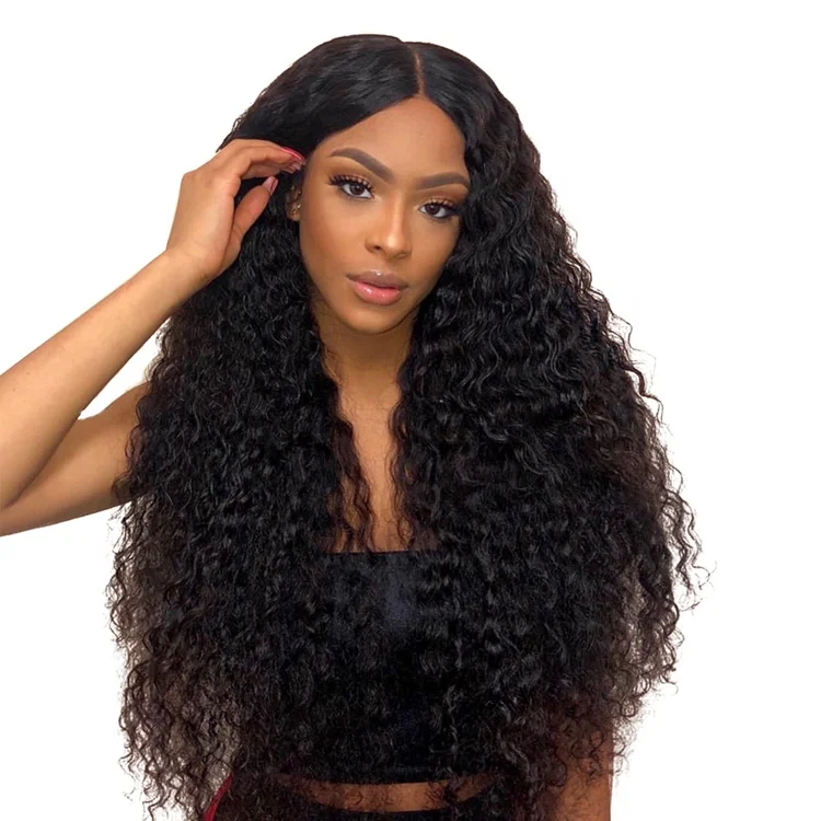

High Density 150% Brazilian Curly 22 Inch Human Hair Lace Front Wig Wholesale