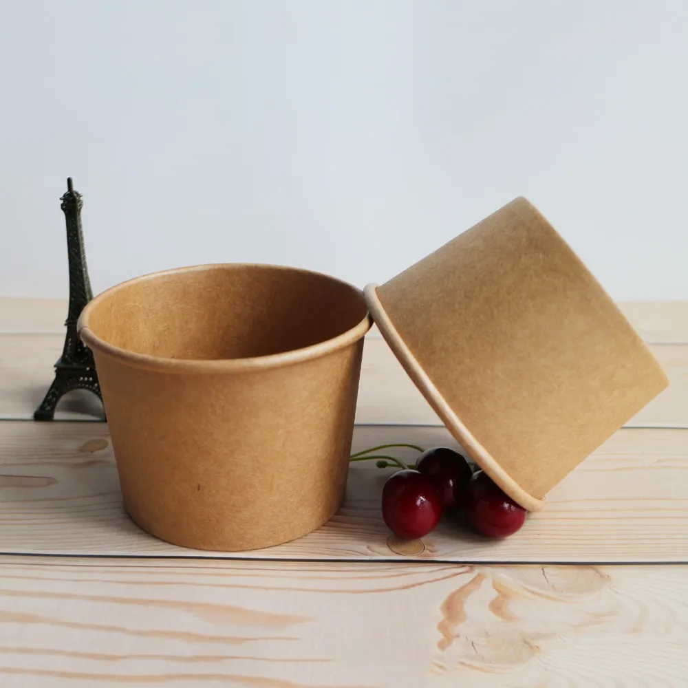 Brown Kraft Large Custom Printed Disposable Paper Hot Soup Bowl Buy