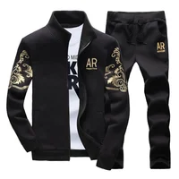 

Men Set Autumn Winter Fleece Thicken Sweatshirt Mens Tracksuit With Pants Brand Sportswear Man 2PCS Stand Collar Hoodie Jacket