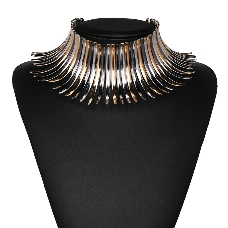 

JUJIA Choker Necklaces Exaggerated New Fashion Multi Color Pendant Necklace Metal Jewelry Collar Necklace For Women, Picture