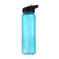 

Blank water bottles 700ML plastic flip top lids sports bottle with straw 100% BPA free