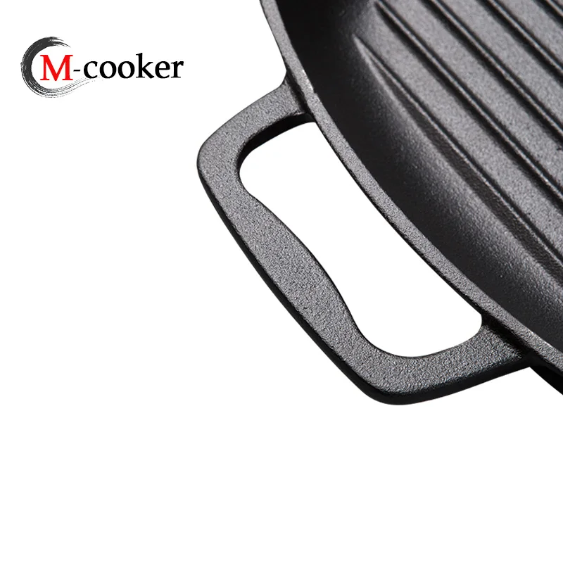 
Chinese factory Hot sale cast iron pan pre-seasoned griller square grill pan 