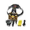 long range headlamp 15000Lumens Led Headlamp Headlight 5 Led Bulbs Waterproof Head Flashlight Portable Torch for Working Fishing