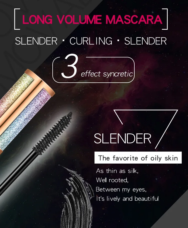 Leezi Shining Star Sparkle Tube Rich Eyelash Mascara Waterproof Thick