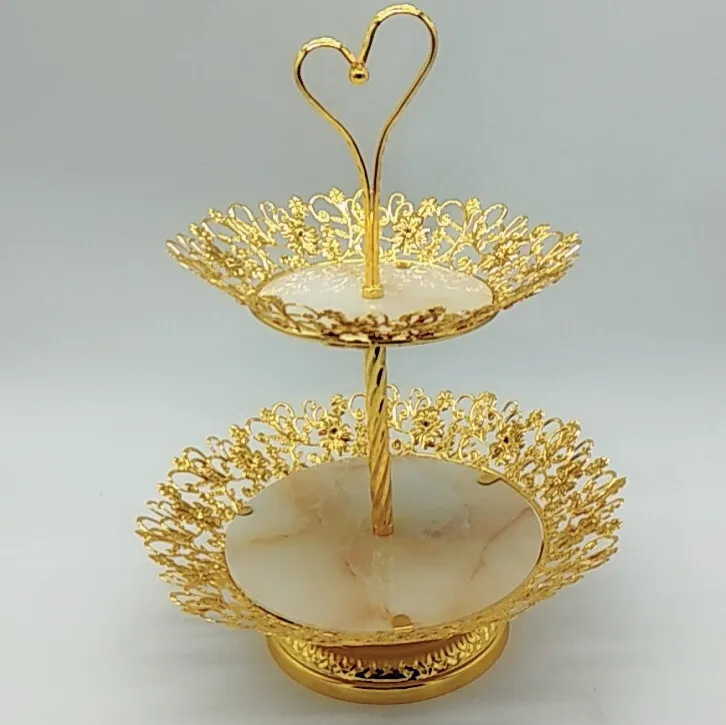 

gold elegant wedding decorative afternoon tea tools dessert table decorations cake stand with glass top