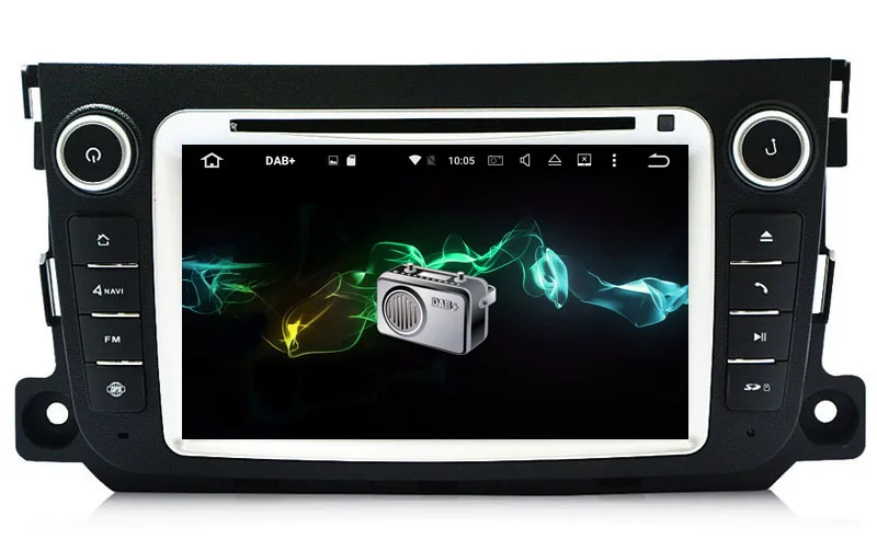 Best HIRIOT Smart Car Android 7.1 DVD GPS Player For MERCEDES BENZ SMART 2012-2015 Radio BT Mirror link DAB MAP RK3188 2G RAM DVR 3