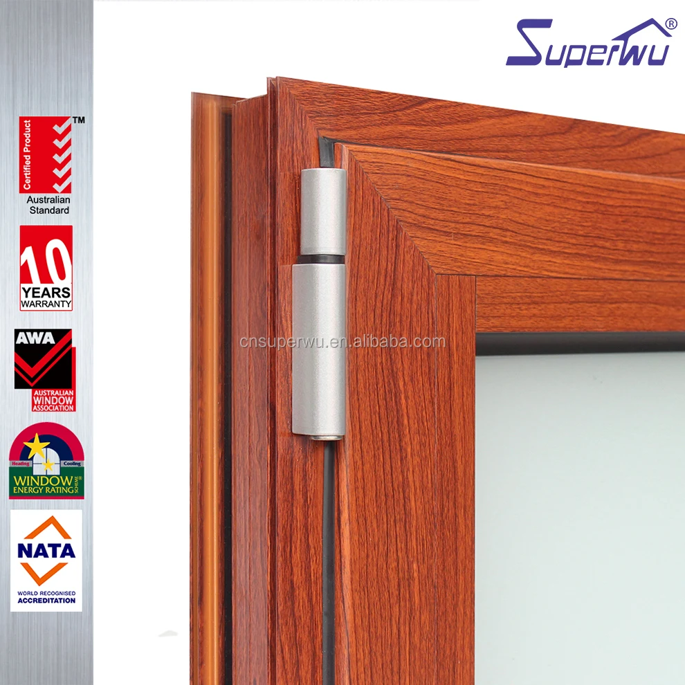 56mm thickness Wooden frame aluminium tilt and turn windows