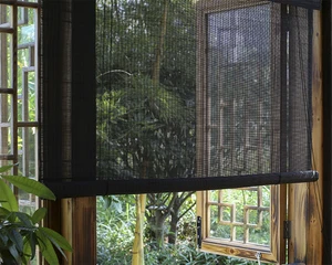 Image of Customized Outdoor Shades Bamboo Slat Curtains Window Roller Blind
