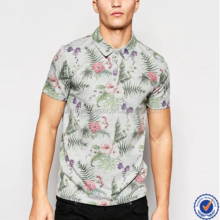 Flower print polo shirts Clearance