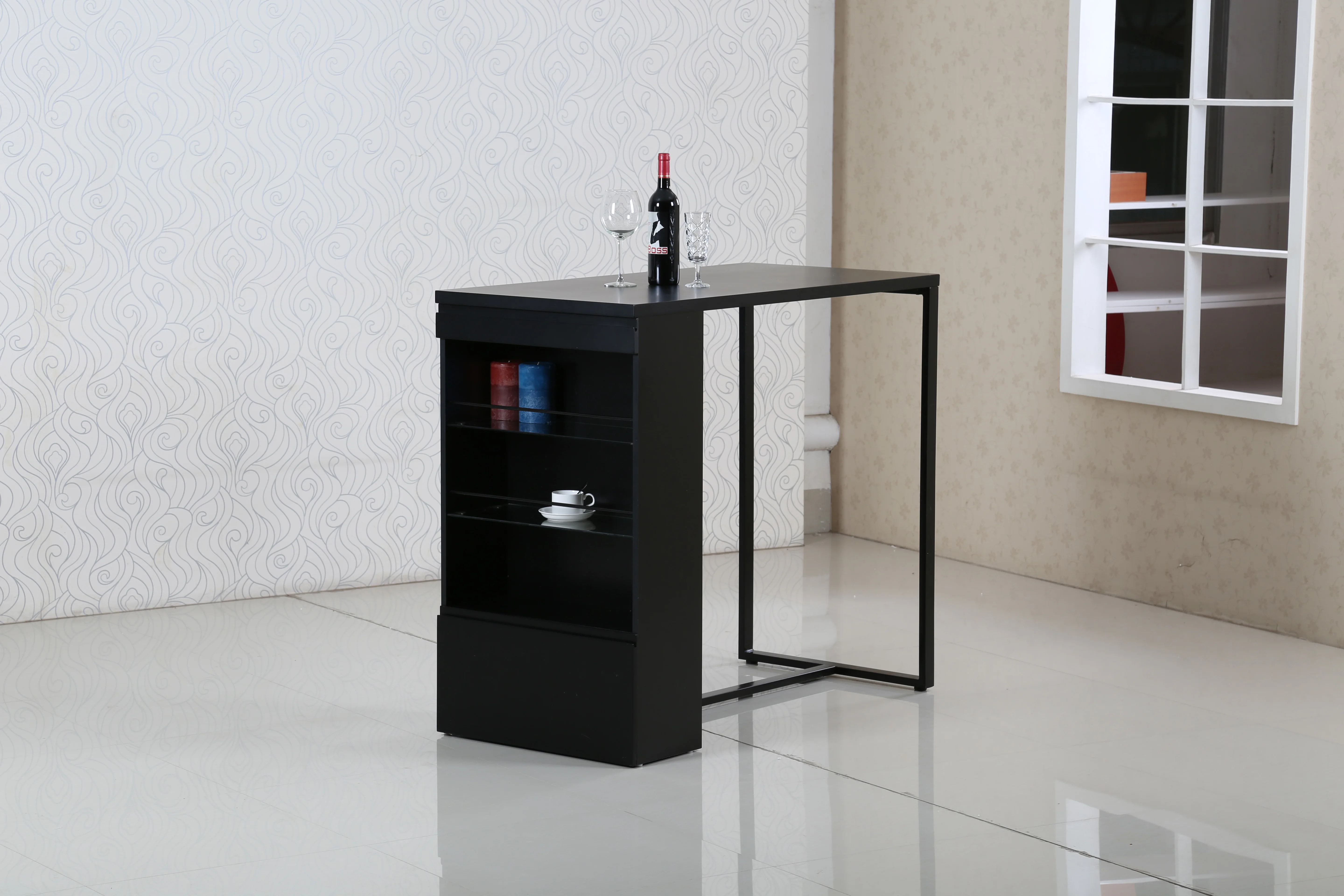 New style high tall furniture elegant luxury design white wooden bar table metal wood for outdoor indoor 