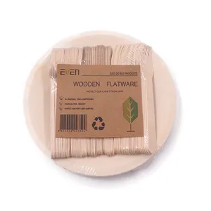Image of 50 plate spoon fork per pack biodegradable disposable eco-friendly flatware set