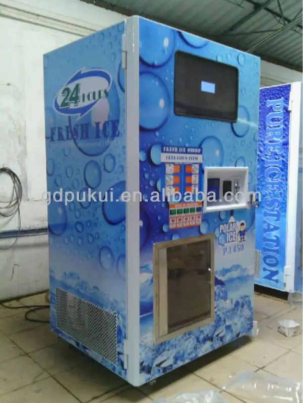Coin Operated Cube Ice Vending Machine With Auto Seal And Pack Bag