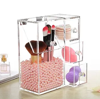 Acrylic Cosmetic Makeup Brushes Holder Organiser Case Lipsticks