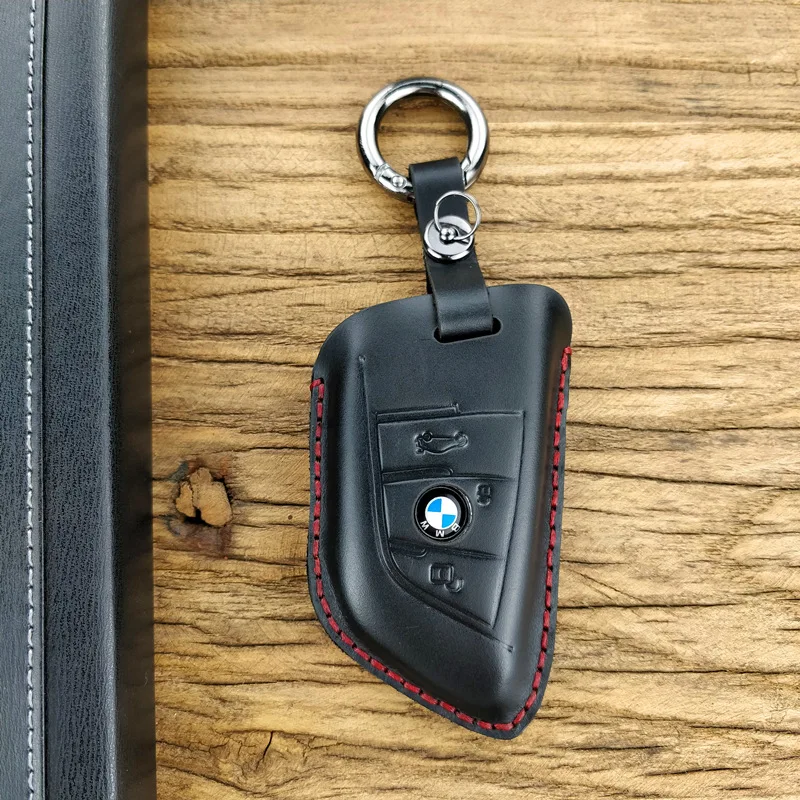 brown leather key case