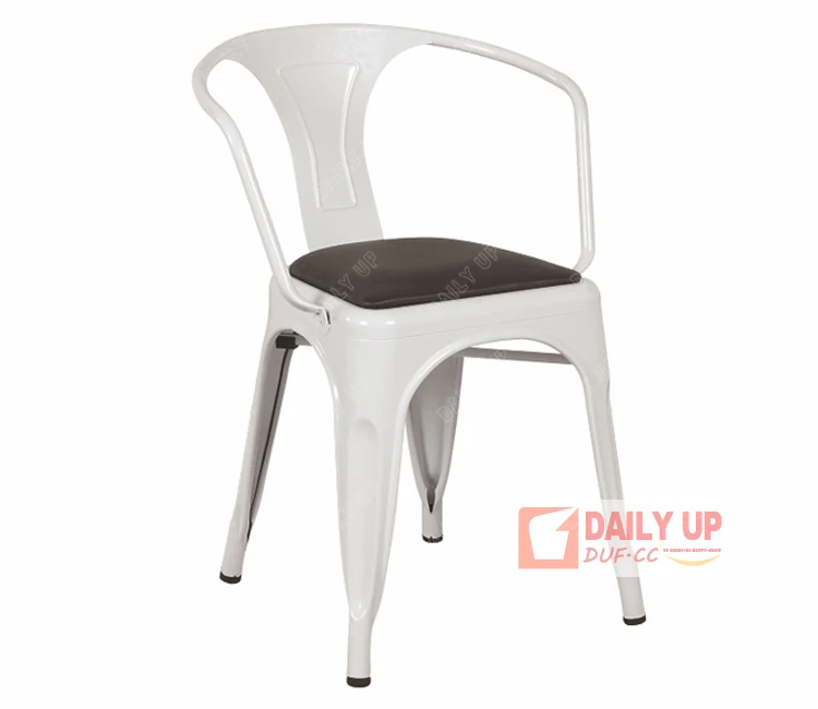Balcony Bar Stool Chair with Padded Outdoor Metal Bar Chair Steel Stackable Metal Bar Stools