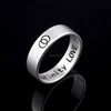 Stainless Steel Infinity LOVE Engrave Men's Engagement Wedding Ring Silver Plated Rings Jewelry Women Couple Bijoux