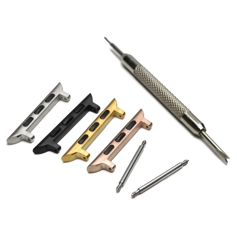 

Easy Instal Stainless Steel Spring Bar Watch Band Adapter For Apple Watch iWatch Strap Connector
