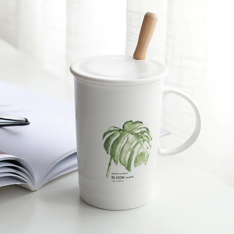 Zogift Porcelain In Mug 380ml White Ceramic Travel Mug With Lid Buy