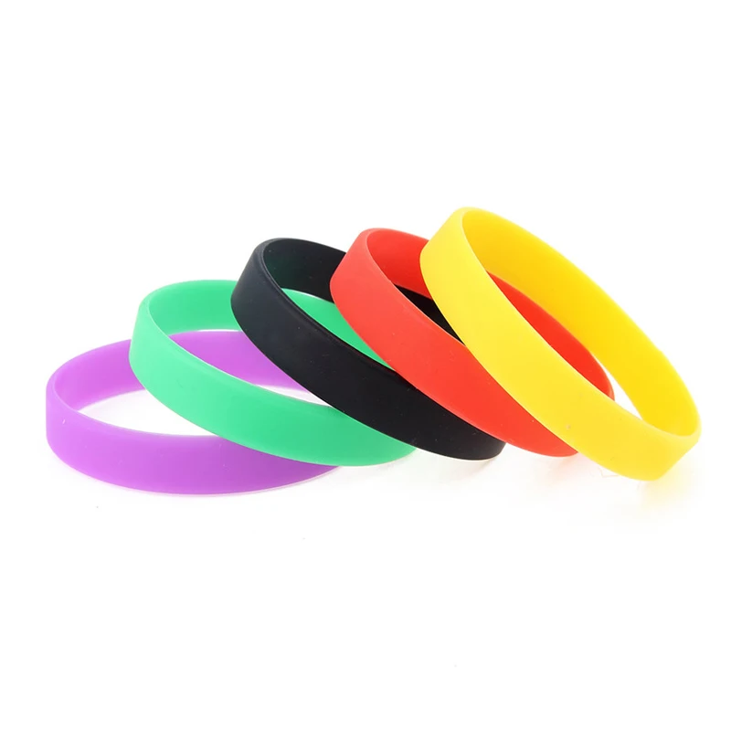 

Free shipping 100pcs/Bag High Quality 1/2 inch Blank Rubber Silicone Bracelets for Promotional Gifts trade assurance, Pantone color