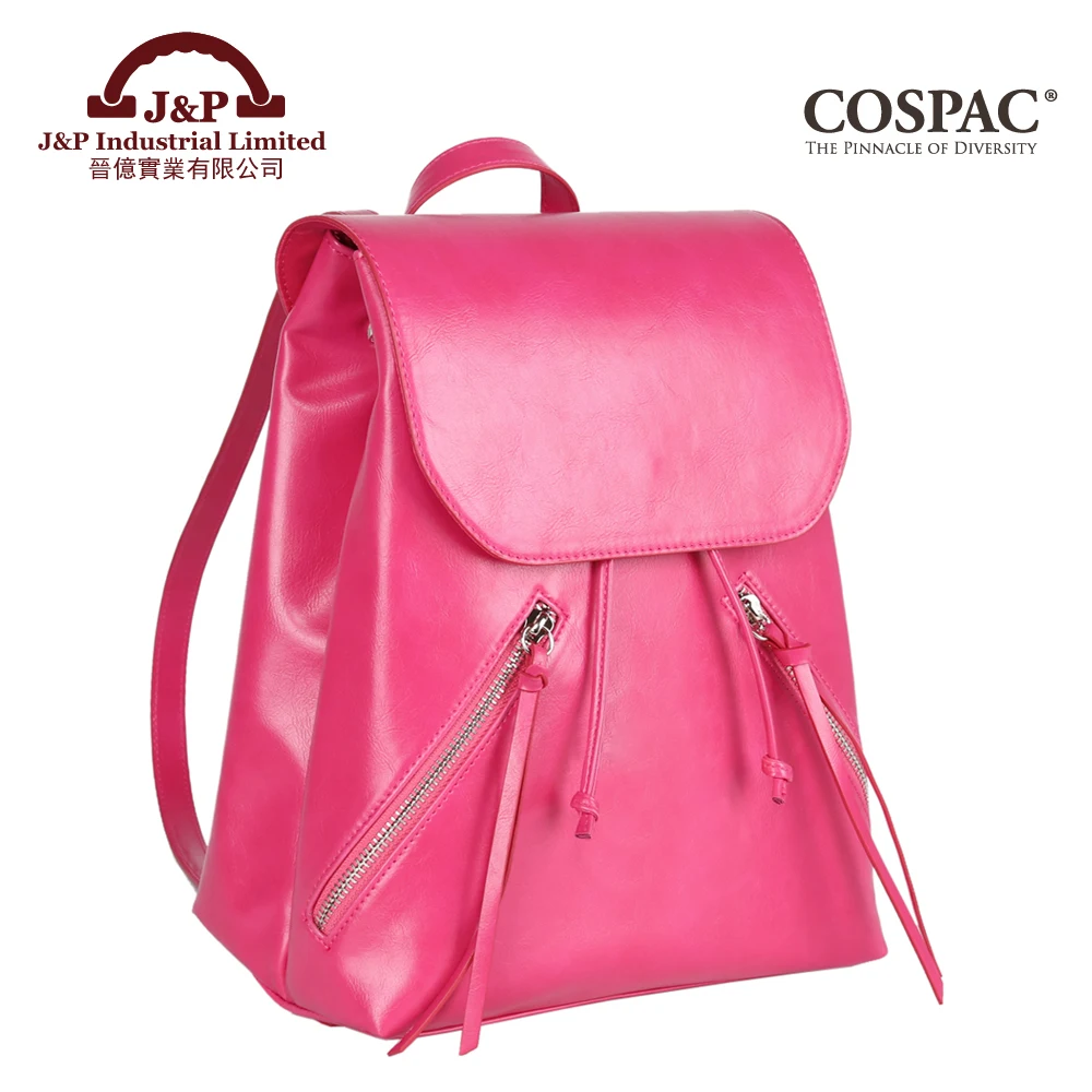 hot pink leather backpack